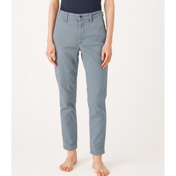 The GREAT. Blue Cotton Tencel Pants Casual Blue 0 Minimal Quiet Luxury Versatile - Picture 2 of 6